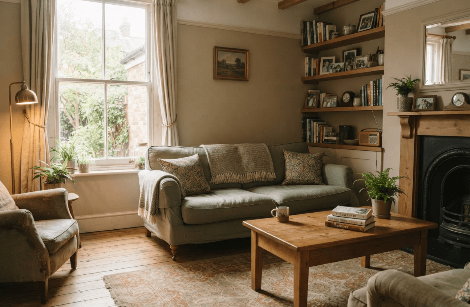 Living room with Toflit property data cards